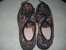 Tu Sainsburys Ladies Shoes Tan & Black Animal Print Chunky Soles Size 5
