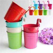 Metal Bucket Hanging Flower Pots -  10 multi-coloured pots in 1 box.