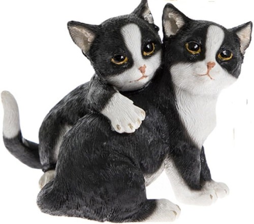 Black white cat - black, ornaments