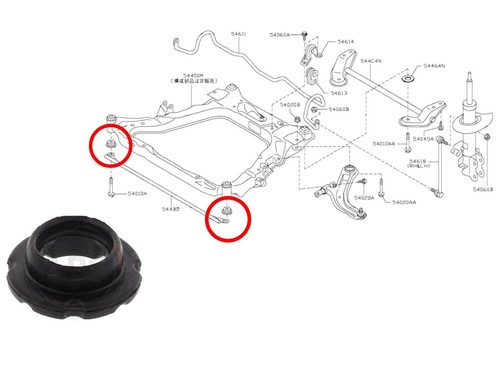 Front subframe bush for nissan - front,