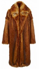 River Island Copper Faux Fur Mid Length Coat Size M New Without Tags RRP £120