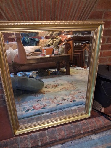 Vintage gilt ornate - gilt, beveled