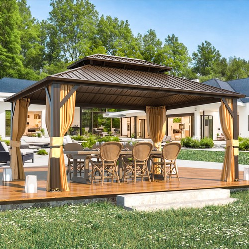 Hardtop aluminum gazebo double - hardtop,