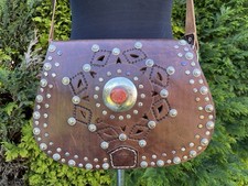 Moroccan Brown Leather Tooled