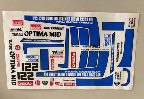 Kyosho turbo optima mid decals - turbo,