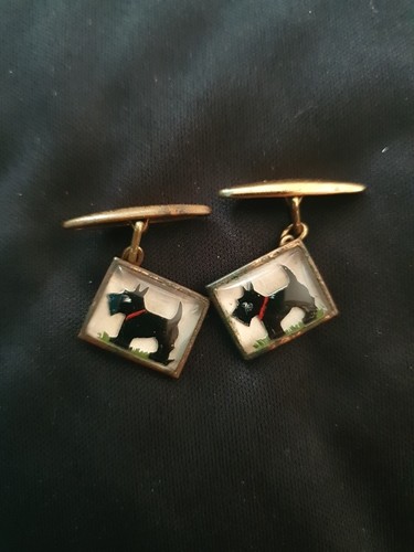 Vintage scottie dog cufflinks - scottie,