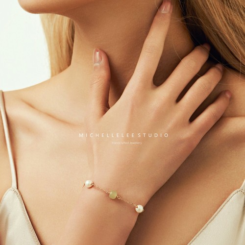 Natural jade bracelet - bracelet, with