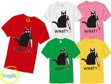 HALLOWEEN CAT WITH KNIFE WHAT