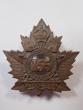 Canada:155th (Quinte) Infantry Battallion CEF original Cap Badge.