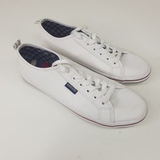 Lambretta Lyle Pumps Trainers Mens Size UK 7 White Faux Leather Lace Up