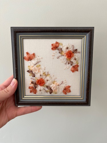 Hand sewn framed - , floral