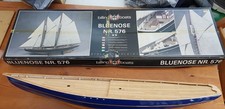 wooden model boat kit blue