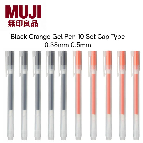 Muji black orange - muji, pen
