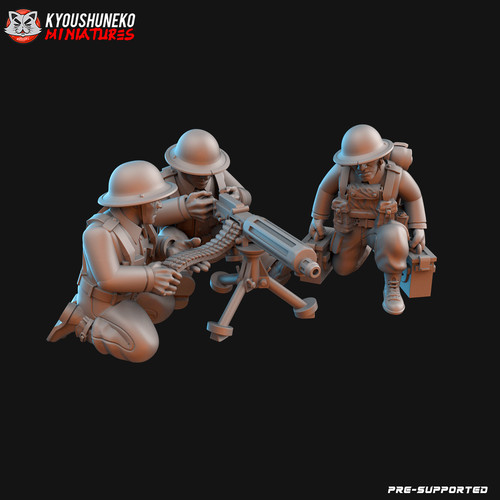 British army machine gun team - british,