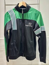 Sergio Tacchini Wilander Track Top Black/Green/White Size Medium