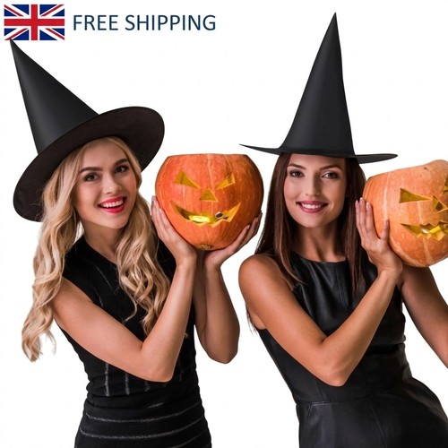 5pcs black witch hats - black,