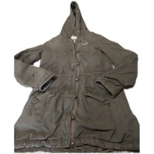 HOLLISTER faux fur  sherpa lined hood military parka jacket coat MEDIUM Vintage 