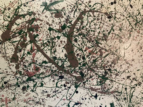 Abstract oil painting - on, wood