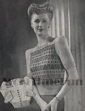 Knitting pattern vintage 1940s - pattern,