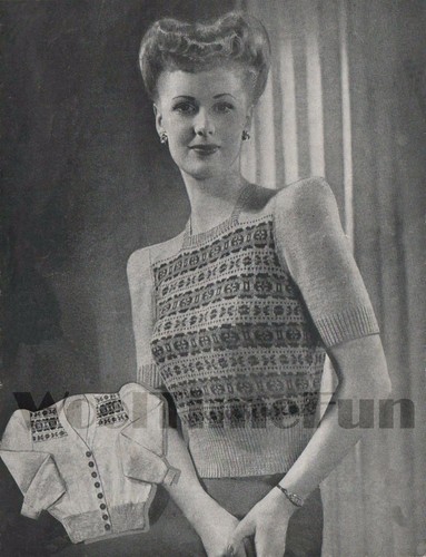 Knitting pattern vintage 1940s - pattern,