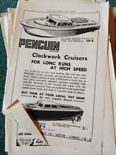 V4a Ephemera 1940s advert penguin clockwork cruisers boats 