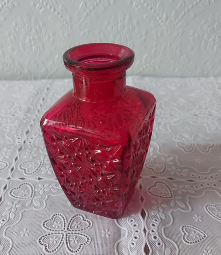 Vintage burgundy cut glass - burgundy,