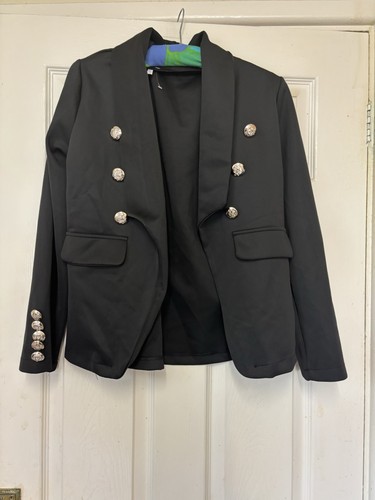 Black military style jacket - black,