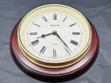 VINTAGE BASKERVILLE OXFORD WALL CLOCK ROMAN NUMERALS WOOD MOUNTED STYLE QUARTZ