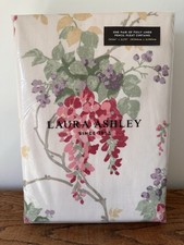 Laura Ashley Cranberry Wisteria Pencil Pleat Curtains 162cm x 183cm  X 64” x 72”