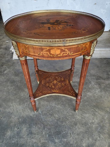 Antique louis marquetry round - louis,