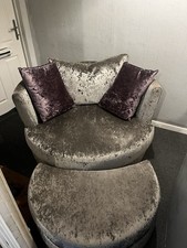Sofa Large Swivel Silver