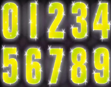 High-Visibility Reflective Wheelie Bin Numbers Hi-Vis Yellow Large Stick On - UK