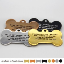 Personalised Dog Tag Double Sided Engraved Pet ID Tag Dog Cat Name Tag Collar