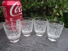 4 Vtg Retro French Clear Glass