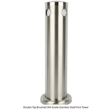 Kegland Double Tap Brushed Stainless Steel Font Faucet Tower Kegerator Beer
