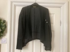 Lovely N Willow  Italia Very  Soft Short Black Cotton Cardigan  Size 12/14/16 GC