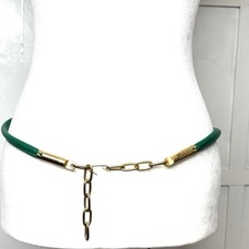 Vintage Green Leather Chain