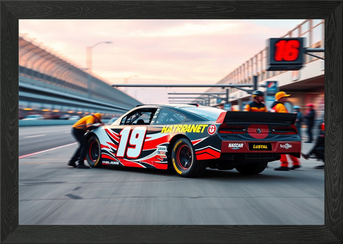 Nascar stock car pit framed - nascar,