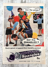 Spangles Blackcurrant Flavour Sweets Family Kids Party 1957 vintage print advert
