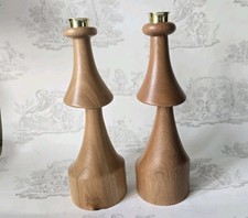 Pair Of Wooden Candleholders