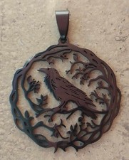 Raven Crow Pendant Necklace Chain Necklace Viking Norse God Goth Death Bird Gift