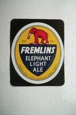 MINT FREMLINS MAIDSTONE KENT ELEPHANT LIGHT ALE BREWERY BEER BOTTLE LABEL T8
