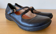 Clarks Unstructured Black Leather Cross Strap Mary Jane Shoes EU 42 UK 8