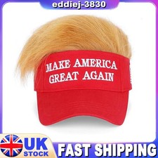 🔥Trump 2024 Hat with Hair, Donald Trump Make America Great Again Wig Hat