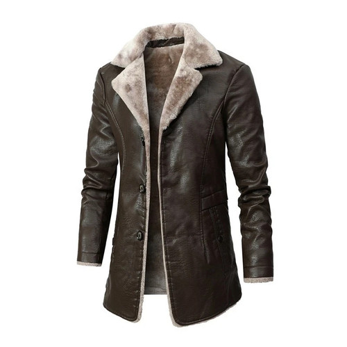 Mens brown faux leather - brown,