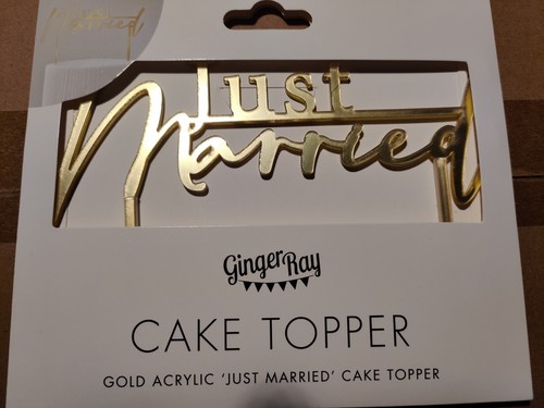 Gold acrylic just married - acrylic, married'