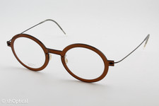 Lindberg N.O.W 6531 C02/PU9 Unisex Round Full Rim Glasses Frames Brown 47mm