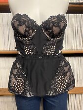 Victorias Secret Ladies 34 B UK 10 Corset Bustier Top Lace Hourglass Lace Up Zip