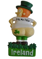 Cheeky Ireland Leprechaun Pog Mo Thoin 3D Resin Fridge Magnet