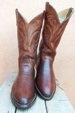DOUBLE H Mens Cowboy Western Ranch Boots Mahogany Brown Leather Riding Size 8.5D